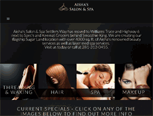 Tablet Screenshot of aishassalonandspa.com